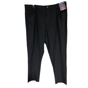 Chaps Mens Black Slim Fit Everyday Performance Pants 38x30 Stretch Flex Waist